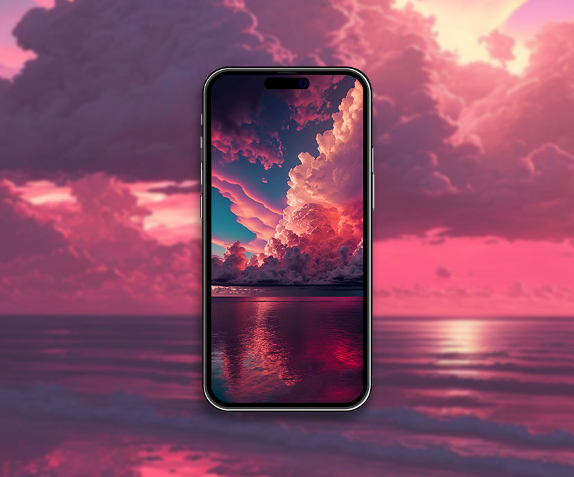 sea clouds pink aesthetic wallpapers collection