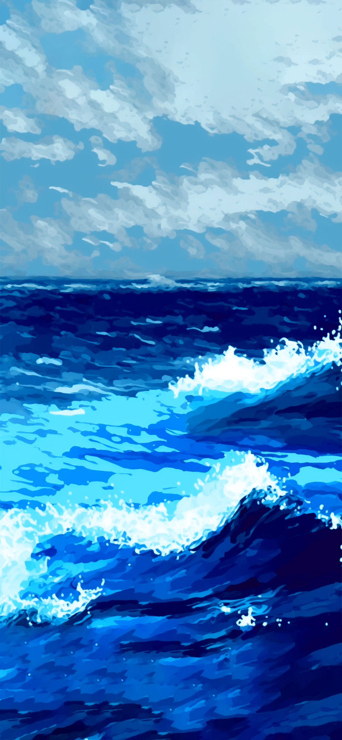 sea wave art blue wallpaper 2