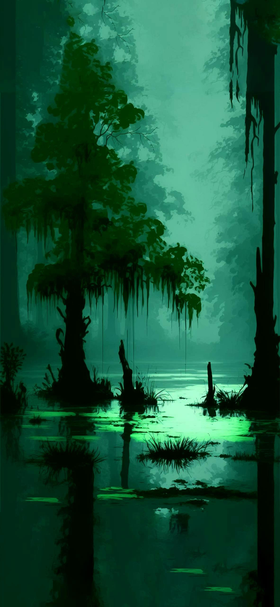 swamp aesthetic green wallpaper 2