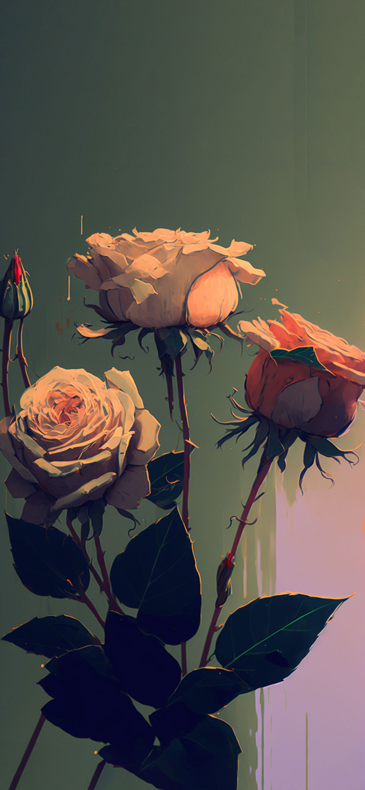 three roses art wallpaper