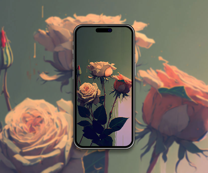 three roses art wallpapers collection