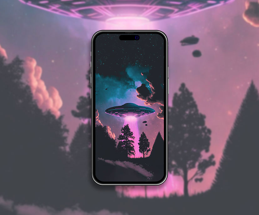 ufo abduction beam aesthetic wallpapers collection