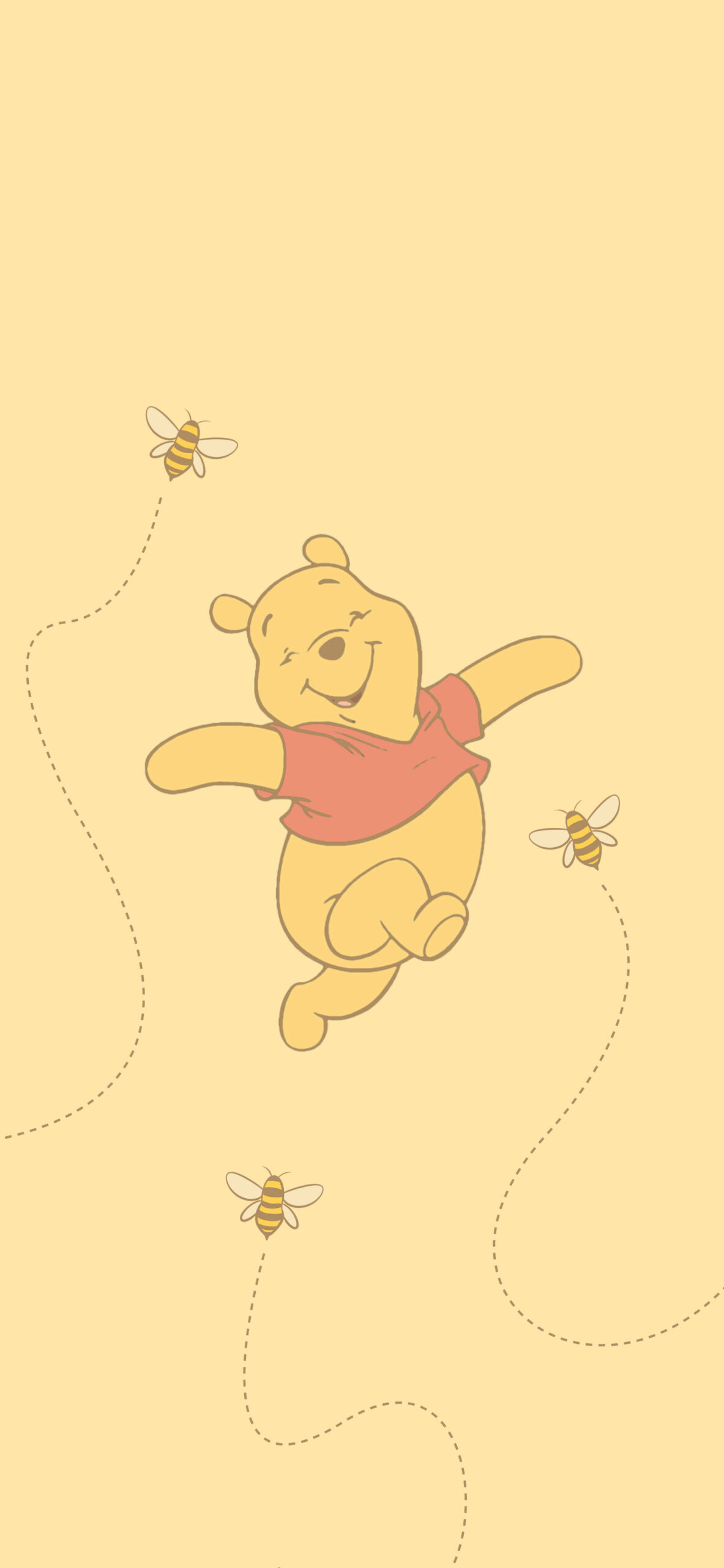 winnie the pooh bees yellow background