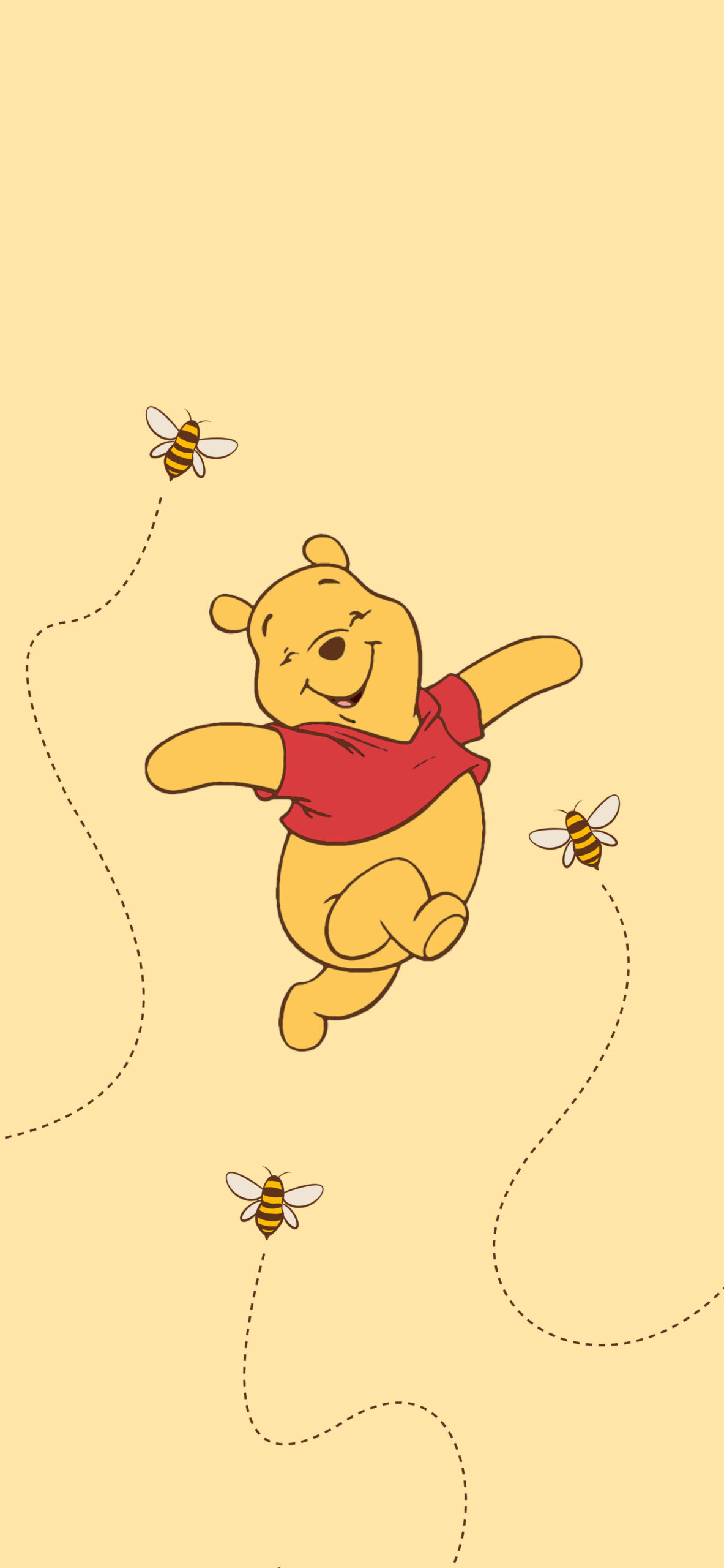 winnie the pooh bees yellow wallpaper