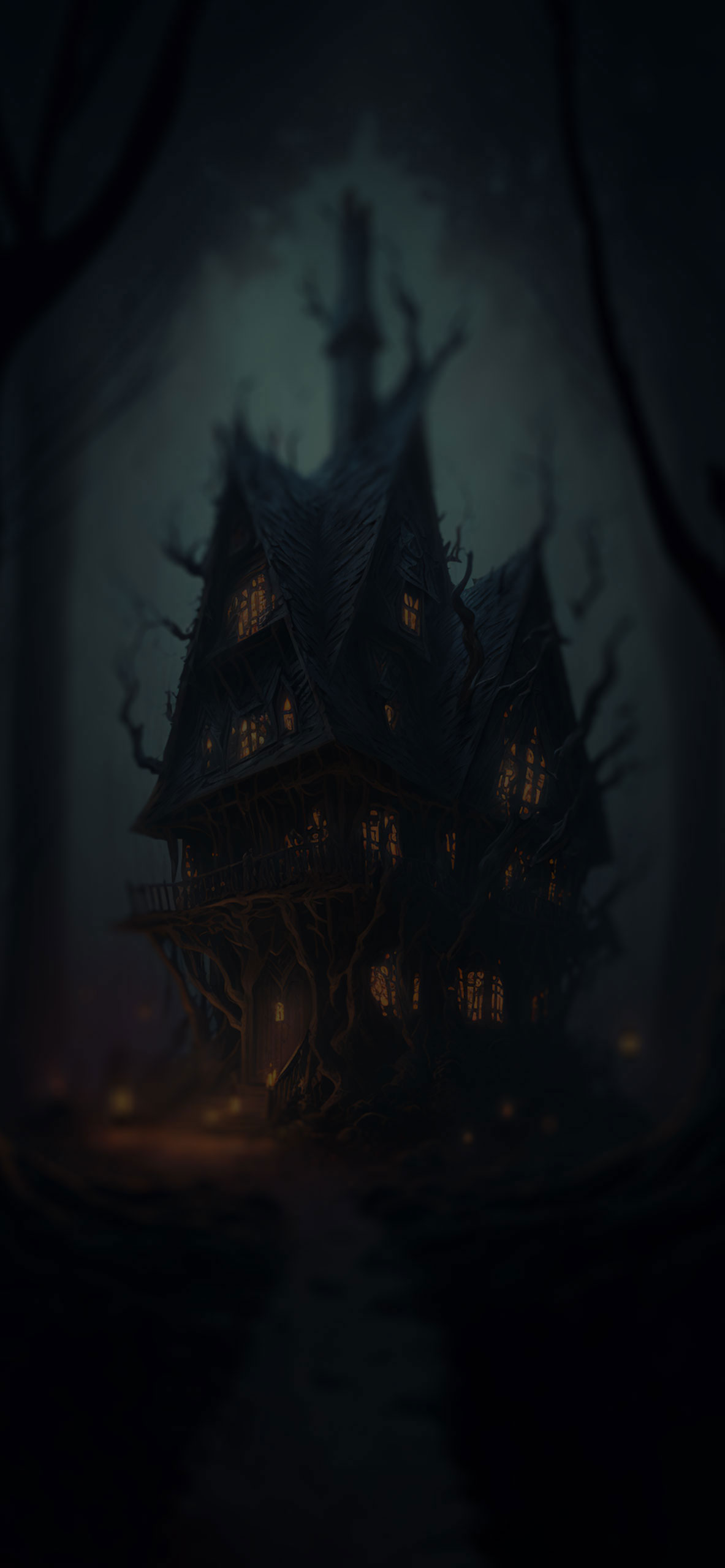 witch house in forest aesthetic background