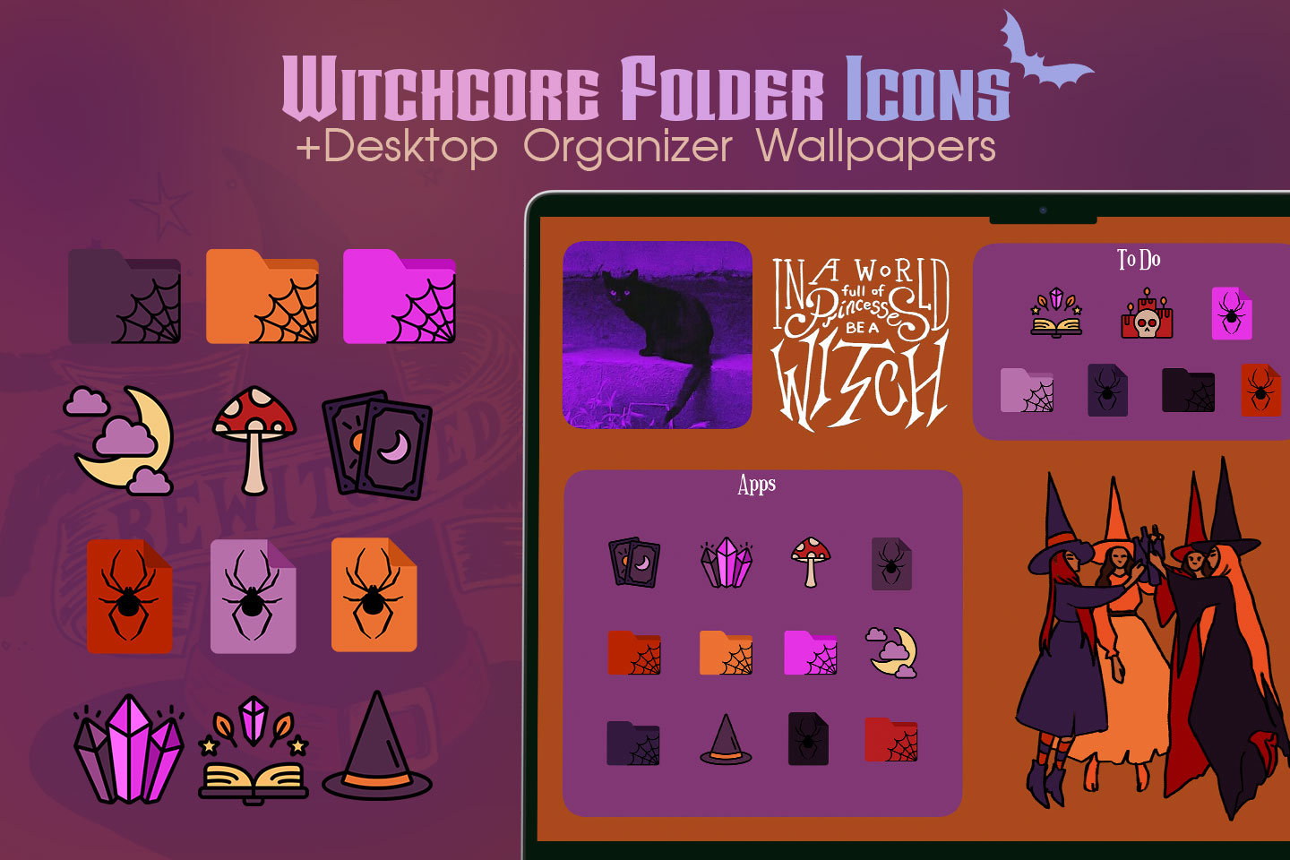 Pack d’icônes de dossier Witchcore