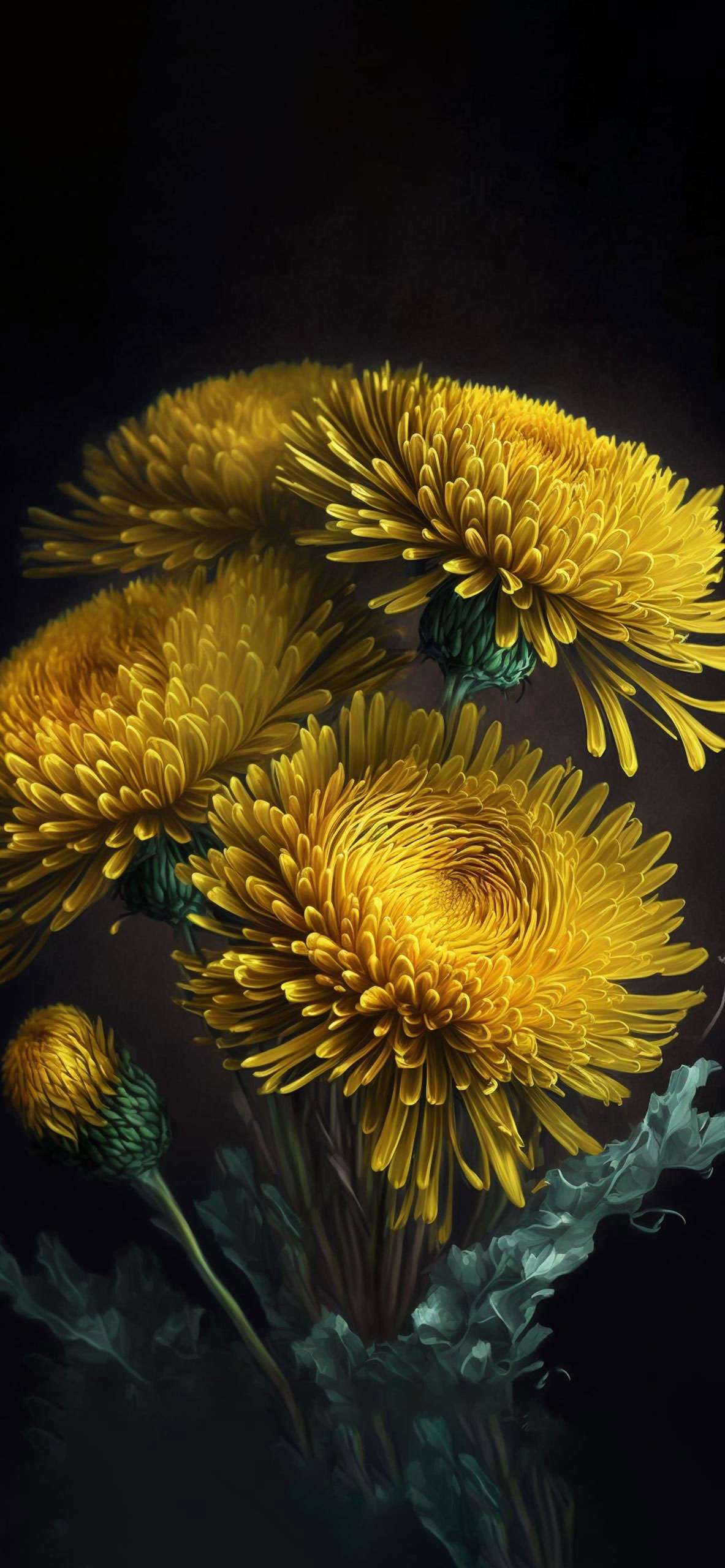 yellow chrysanthemums wallpaper