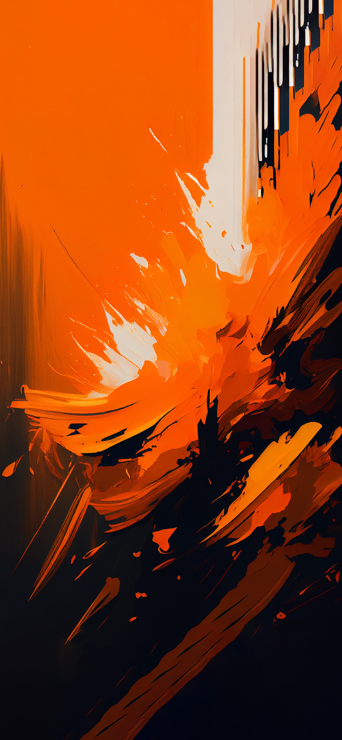 abstract art orange wallpaper