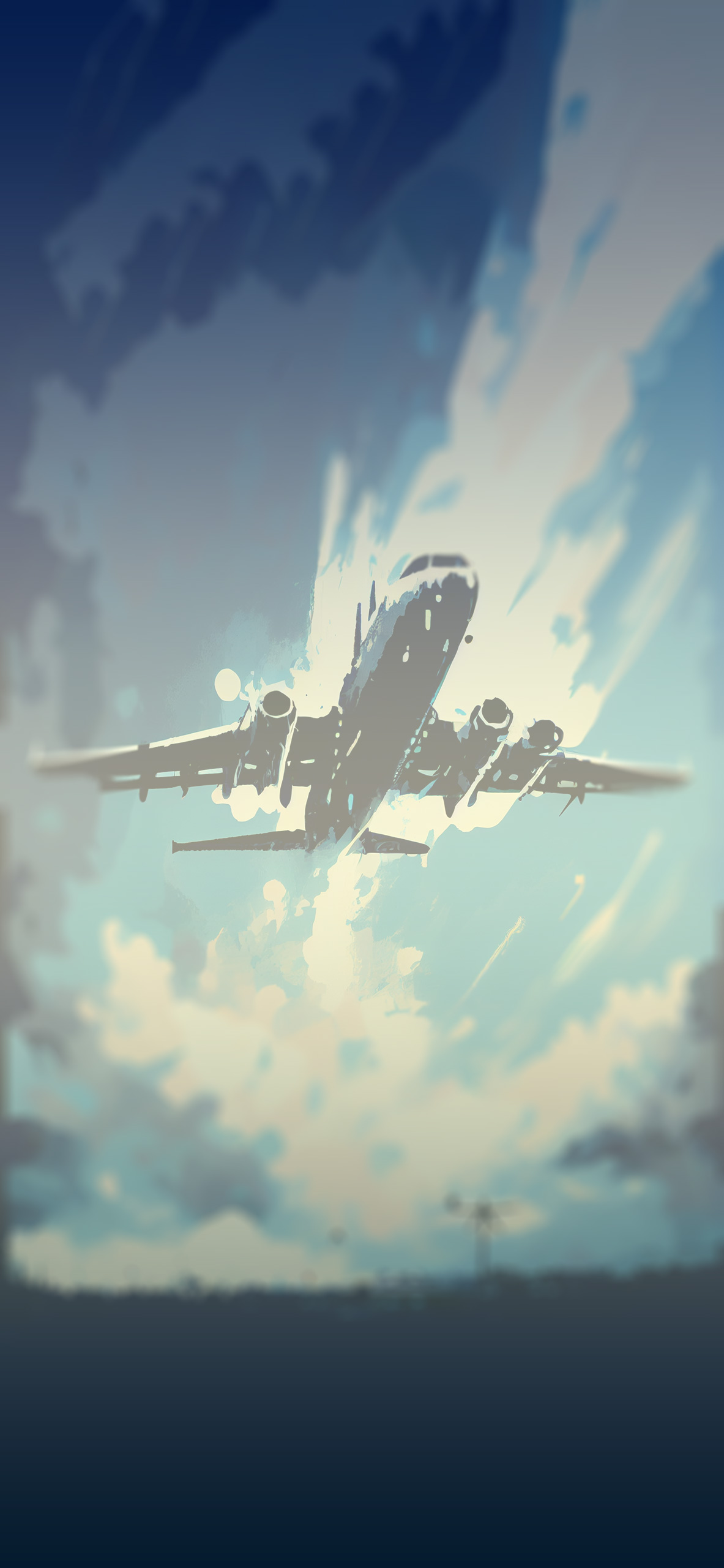 Airplane in Sky Art Wallpaper - Airplane Aesthetic Wallpaper iPhone