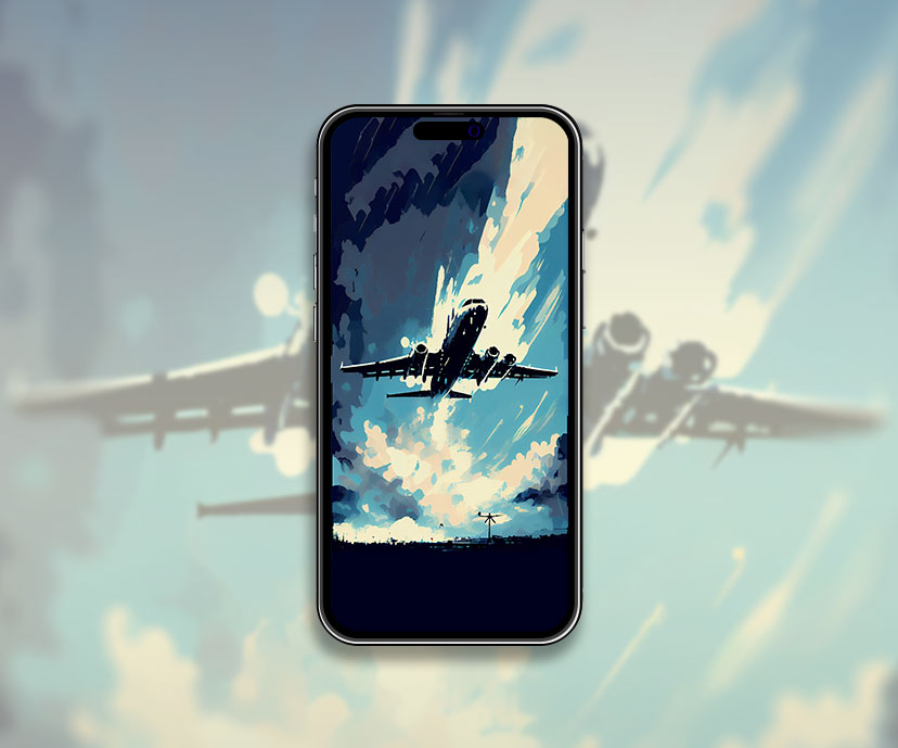 airplane in sky art wallpapers collection