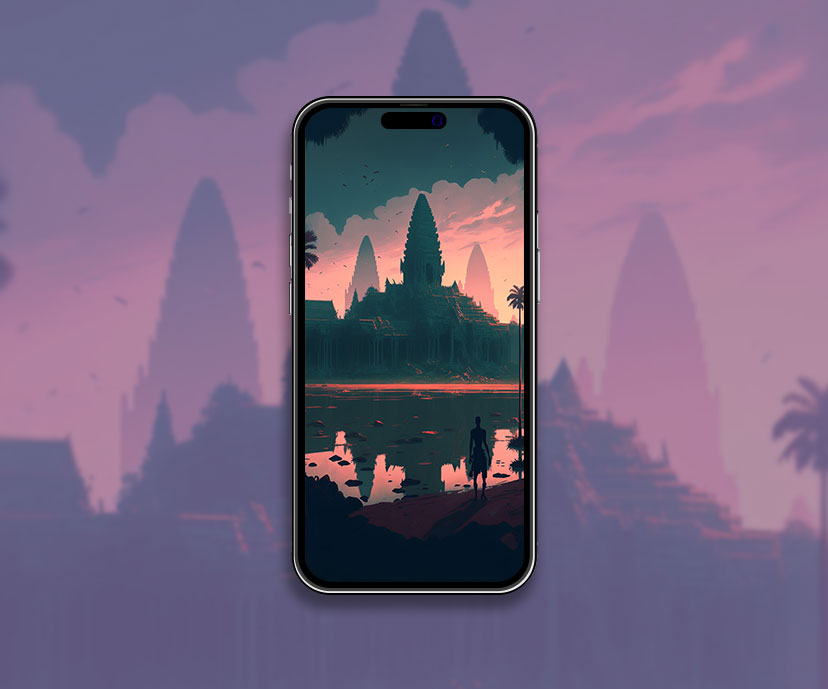 Collection de papiers peints esthétiques Angkor Wat