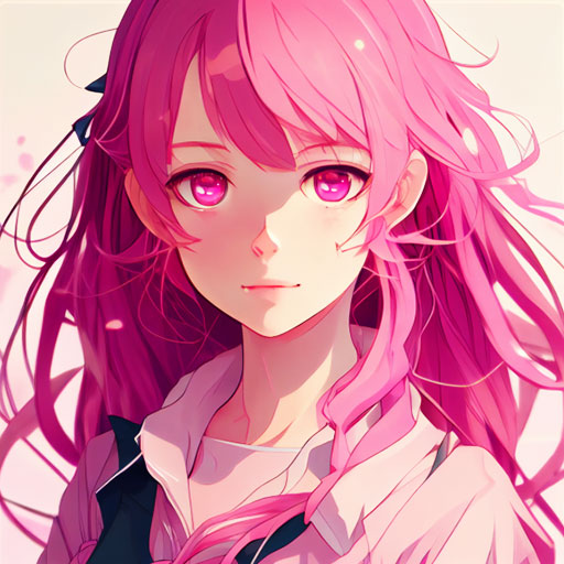 anime girl pink pfp 16