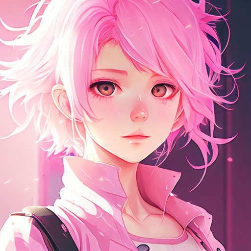 anime girl pink pfp 26