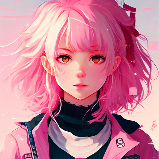anime girl pink pfp 29