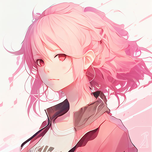 anime girl pink pfp 30