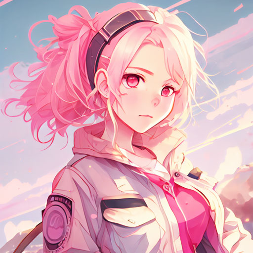 anime girl pink pfp 6