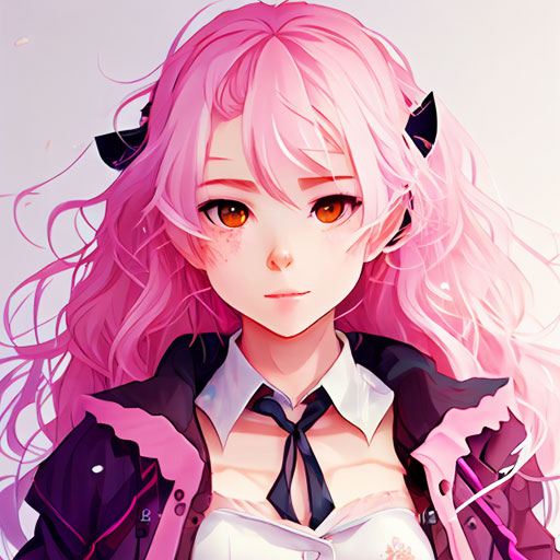 anime girl pink pfp 7