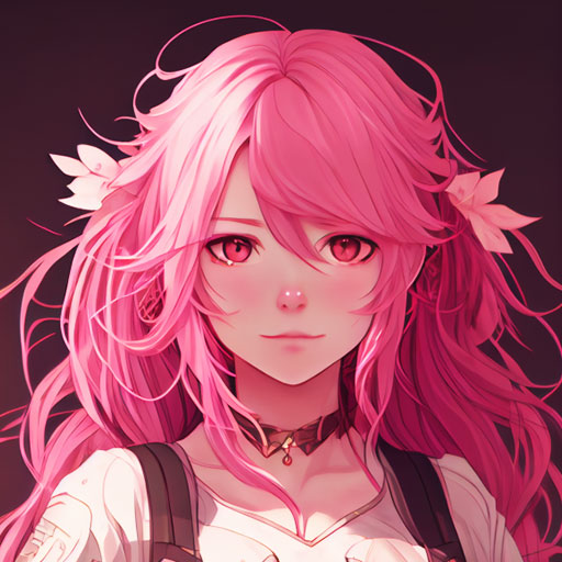 anime girl pink pfp 8