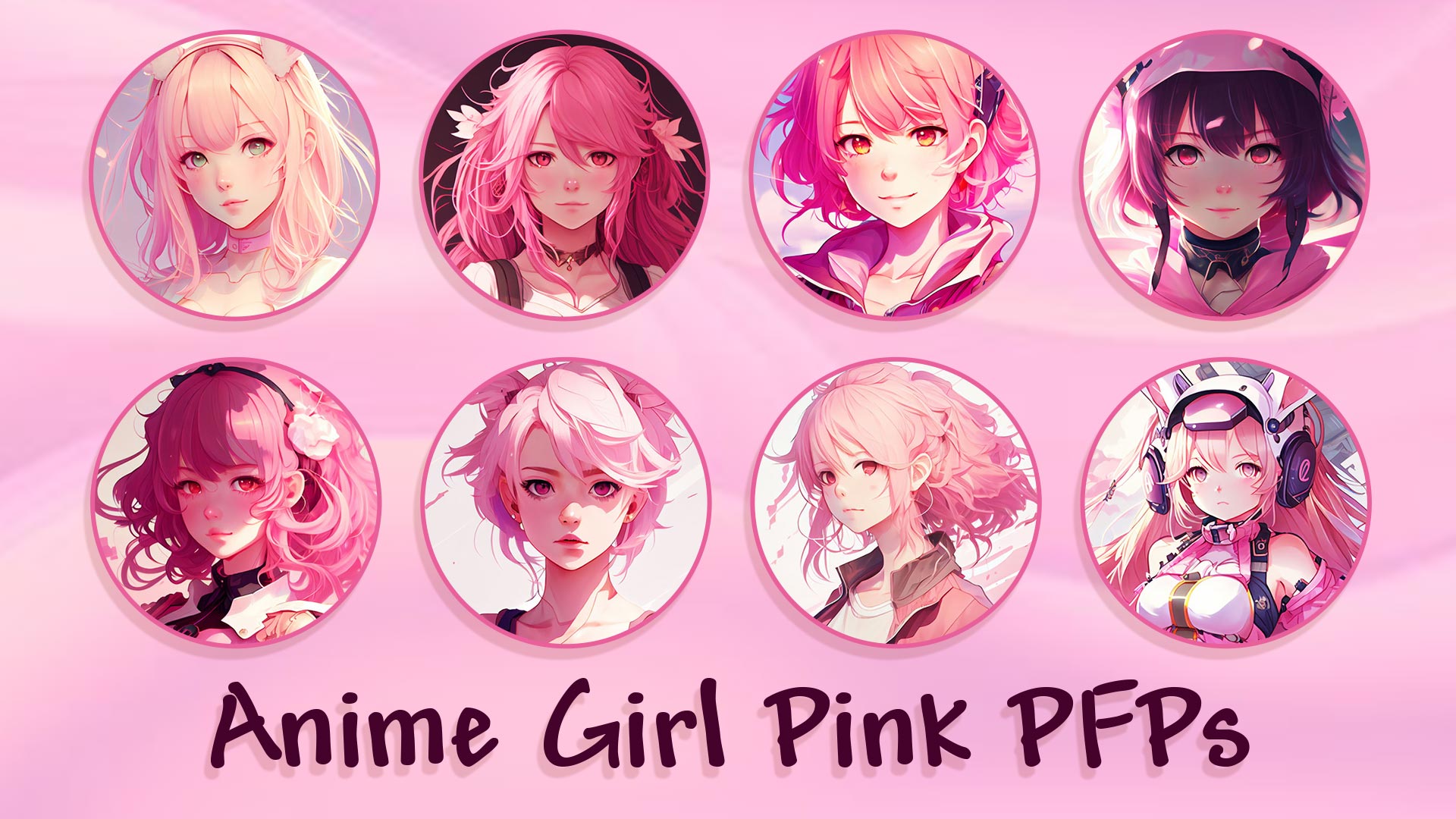 anime girl pink pfps