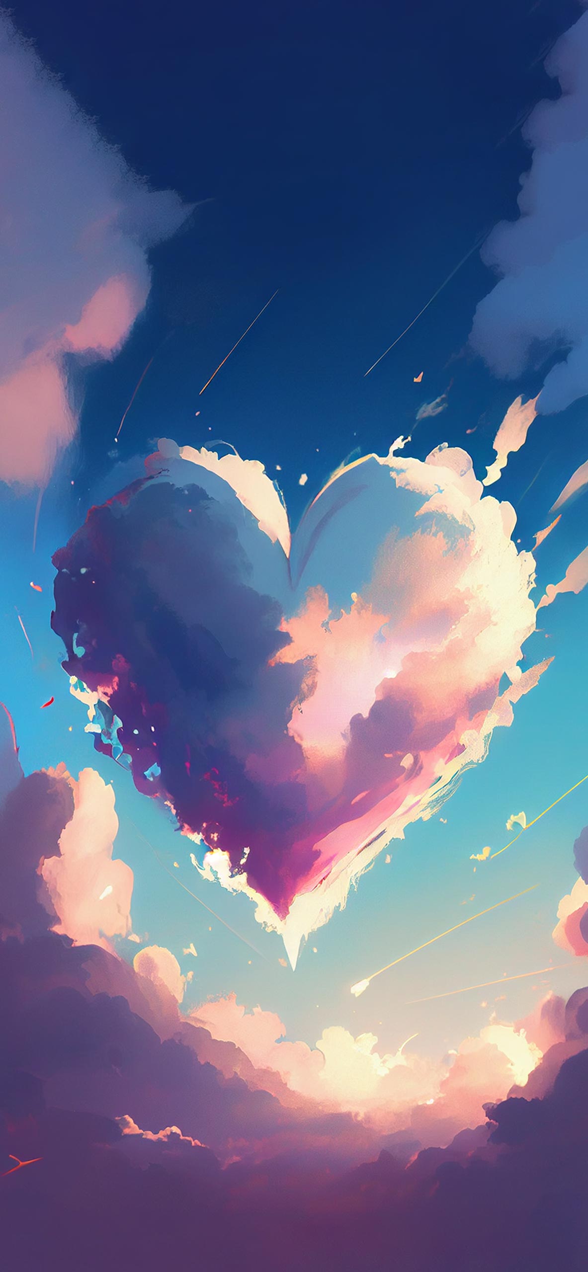 clouds heart aesthetic wallpaper