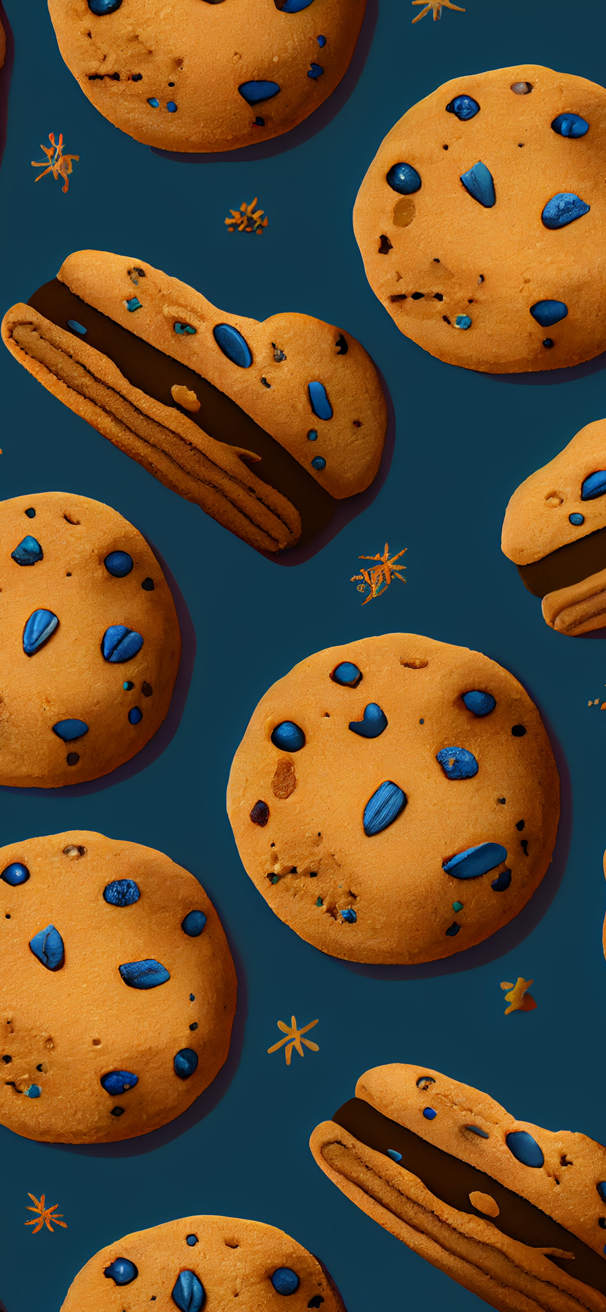 Cookies Blue Pattern Wallpapers - Cookies Wallpapers for iPhone