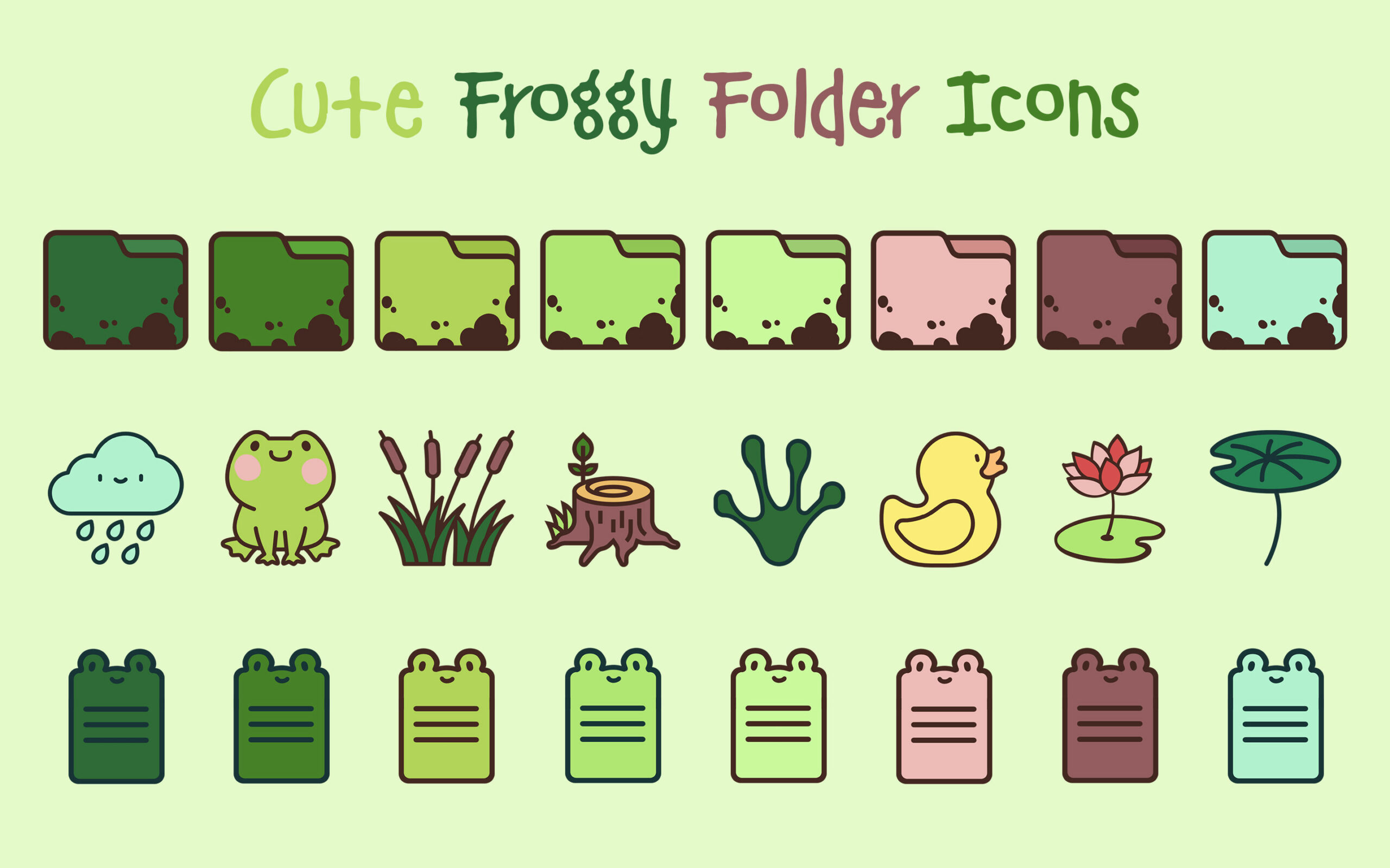 cute froggy folder icons 1