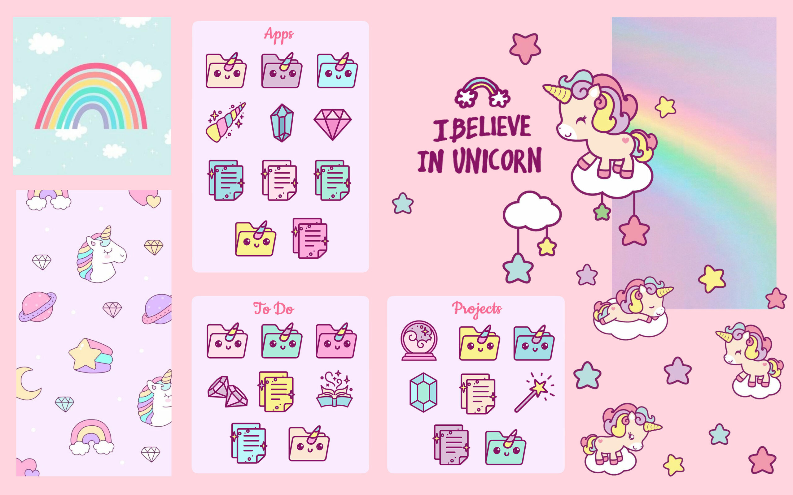 cute unicorn folder icons 2 1
