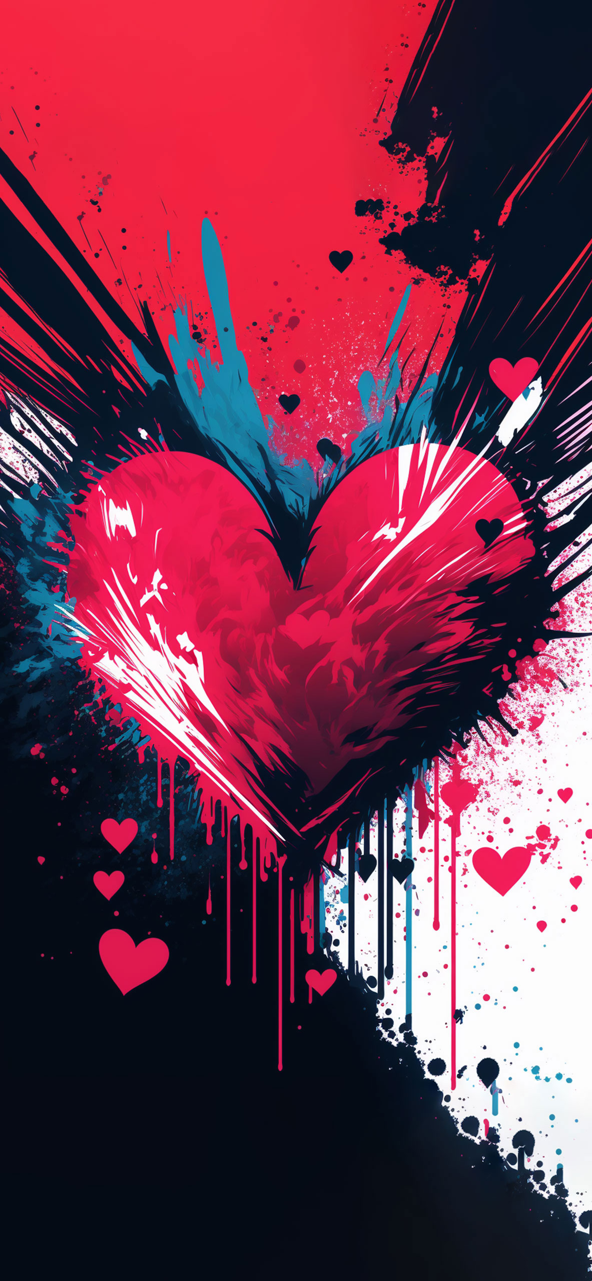 expressive love heart art wallpaper