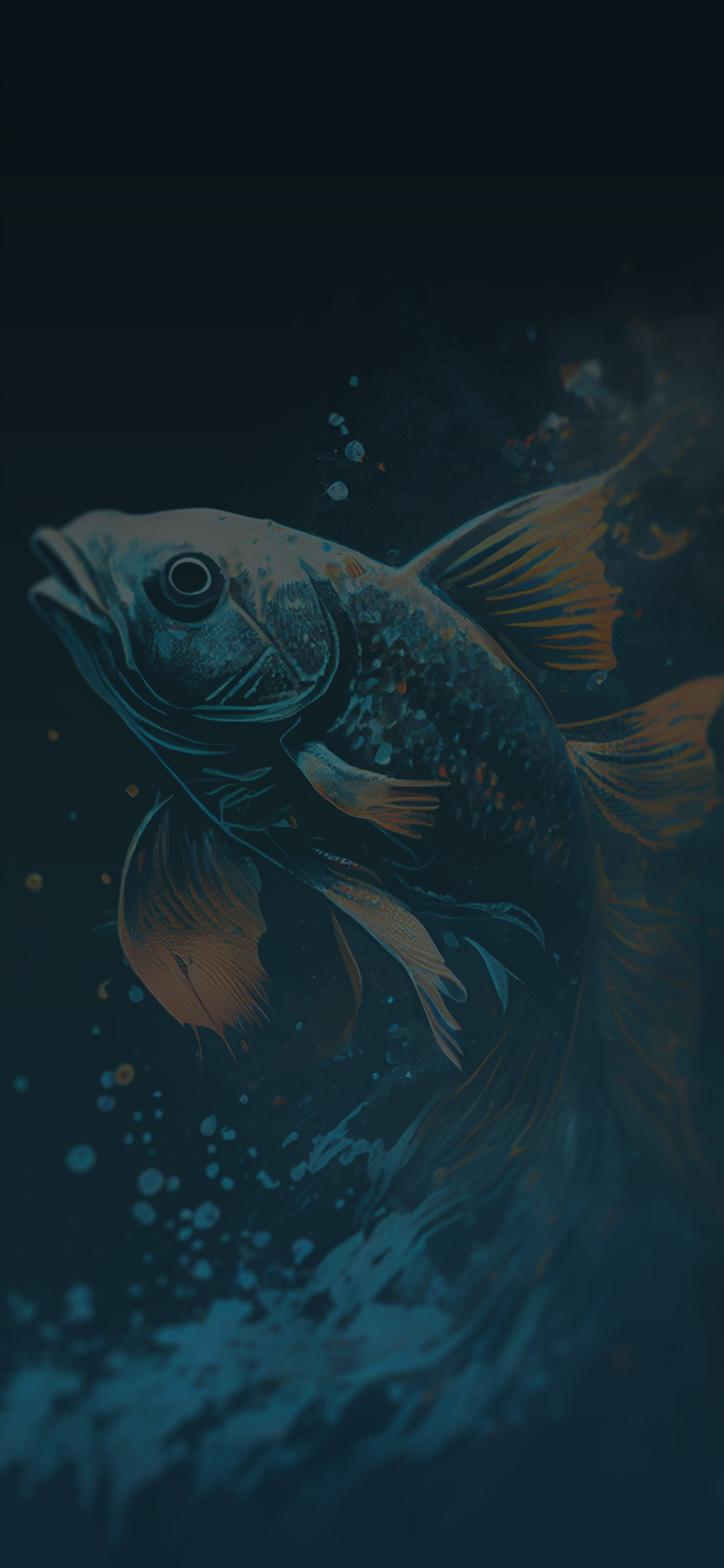 fish aesthetic black background