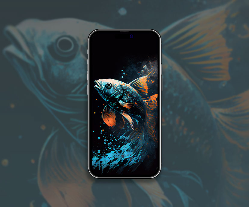Collection de fonds d’écran noirs esthétiques de poissons