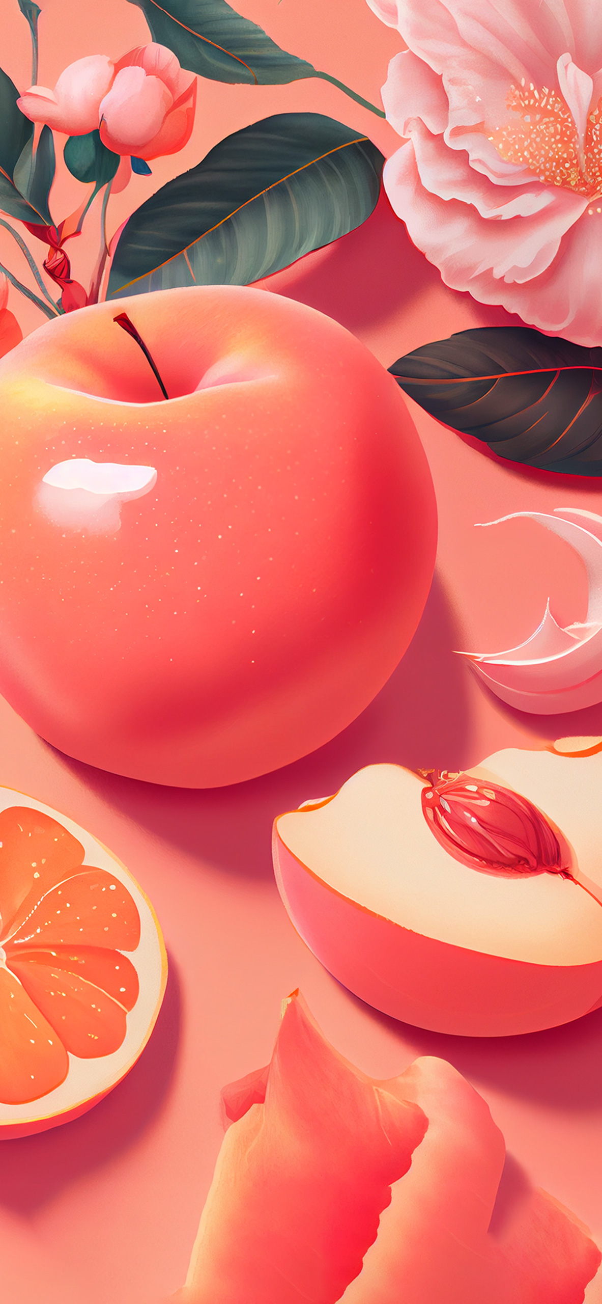 gentle fruit peach color wallpaper
