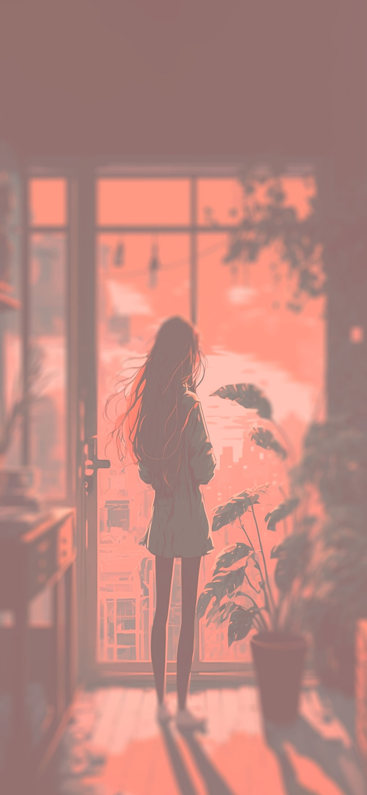 girl on balcony aesthetic background