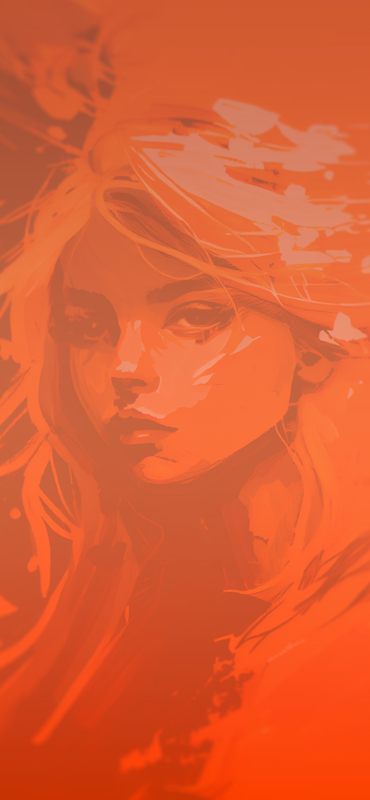 girl orange aesthetic background