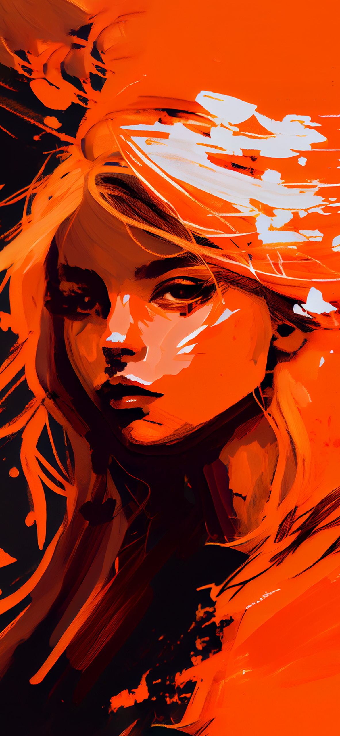 girl orange aesthetic wallpaper