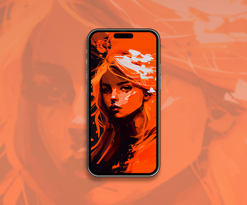 girl orange aesthetic wallpapers collection