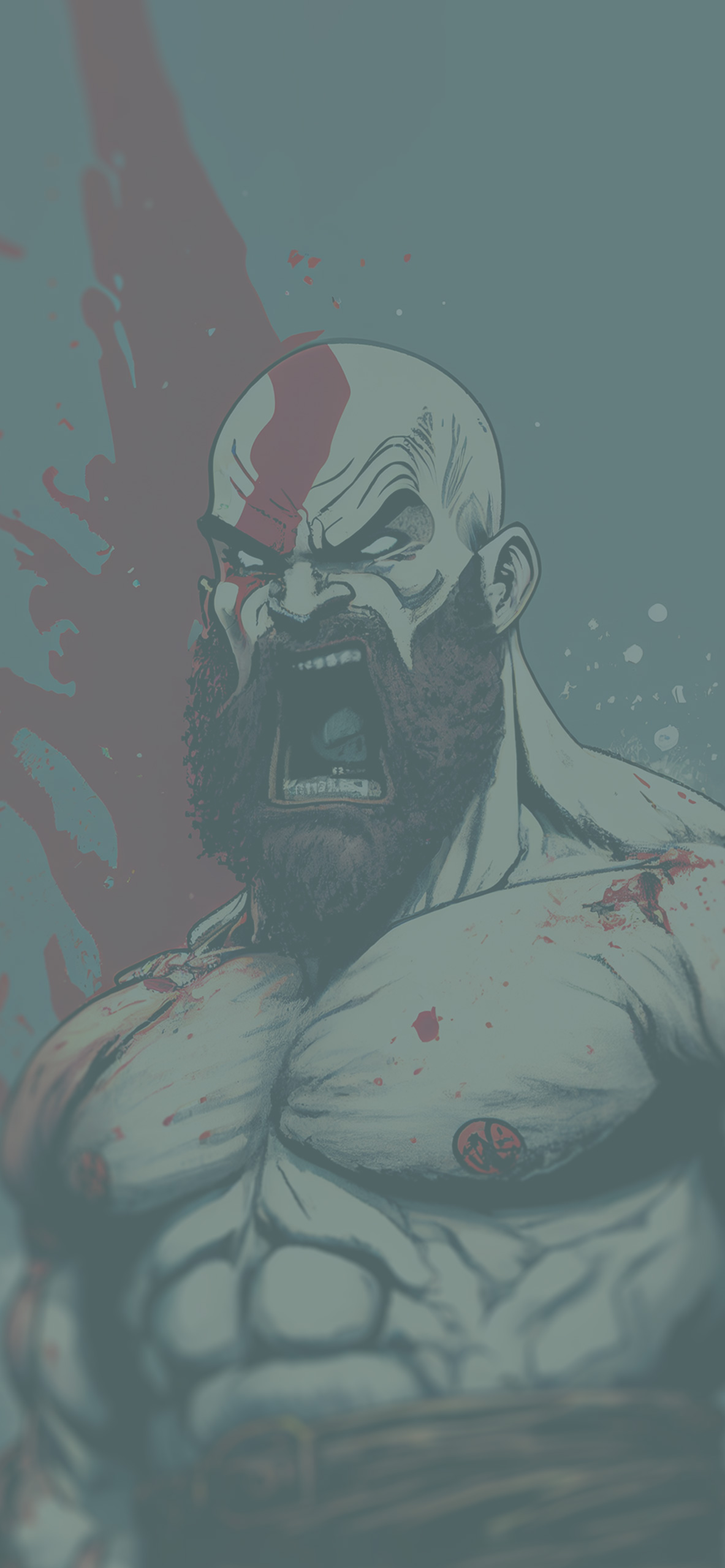 god of war kratos spartan rage art background