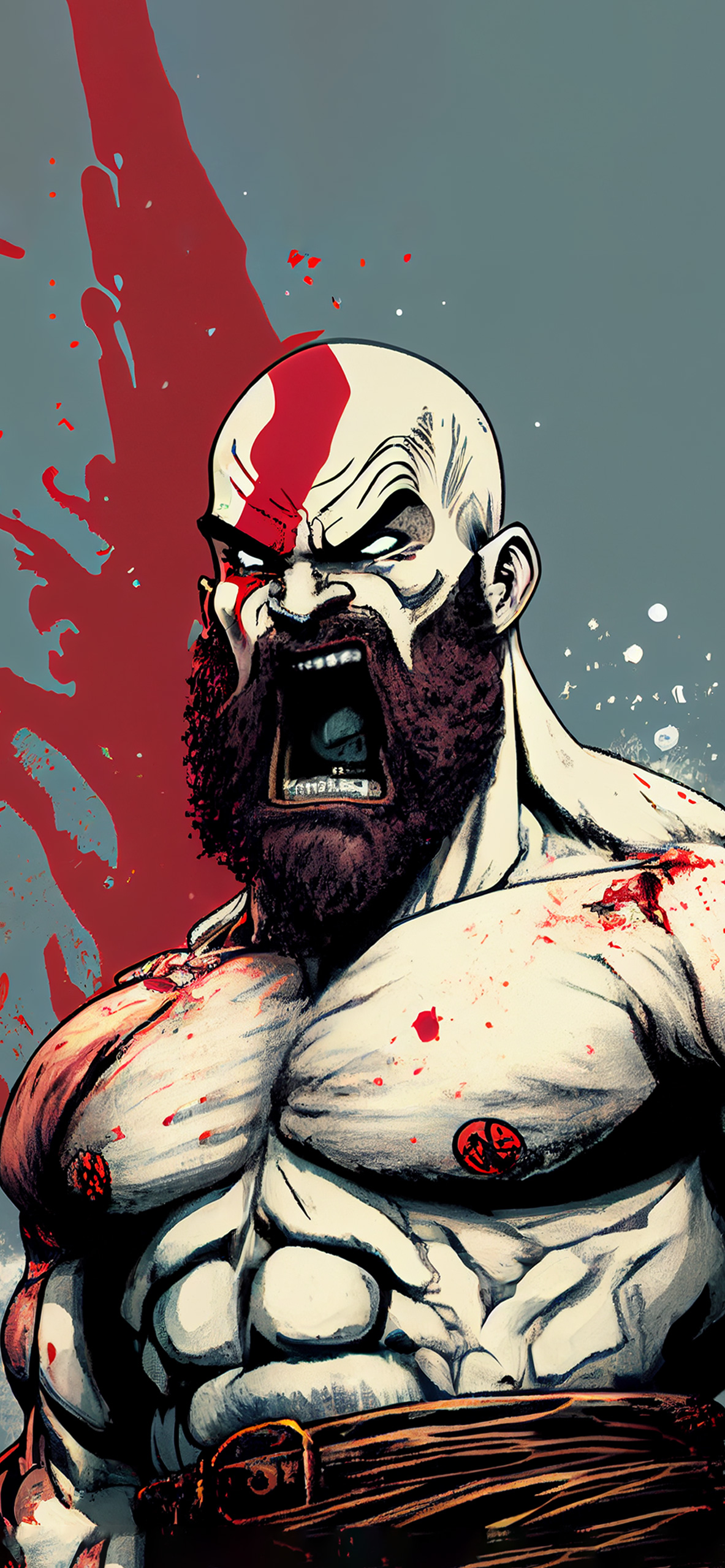 god of war kratos spartan rage art wallpaper