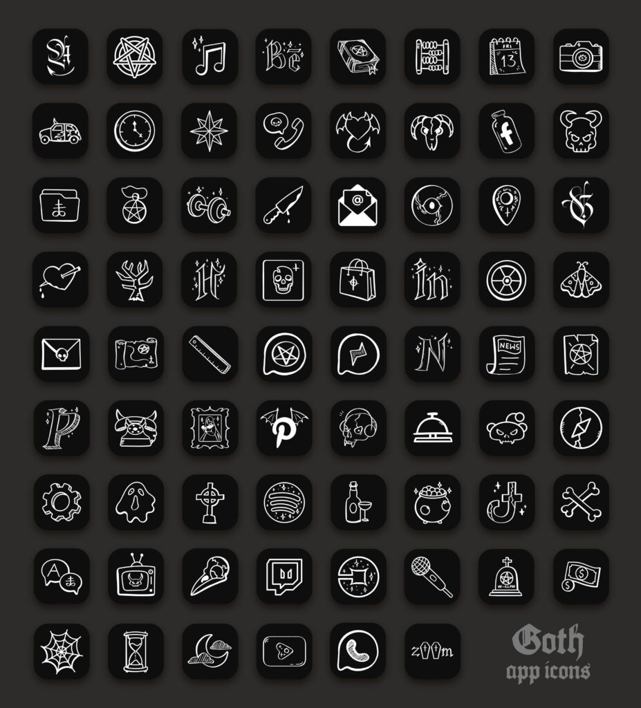 Goth Aesthetic App Icons - Goth Black App Icons, Widgets & Walls