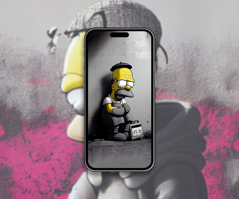homer simpson x banksy wallpapers collection