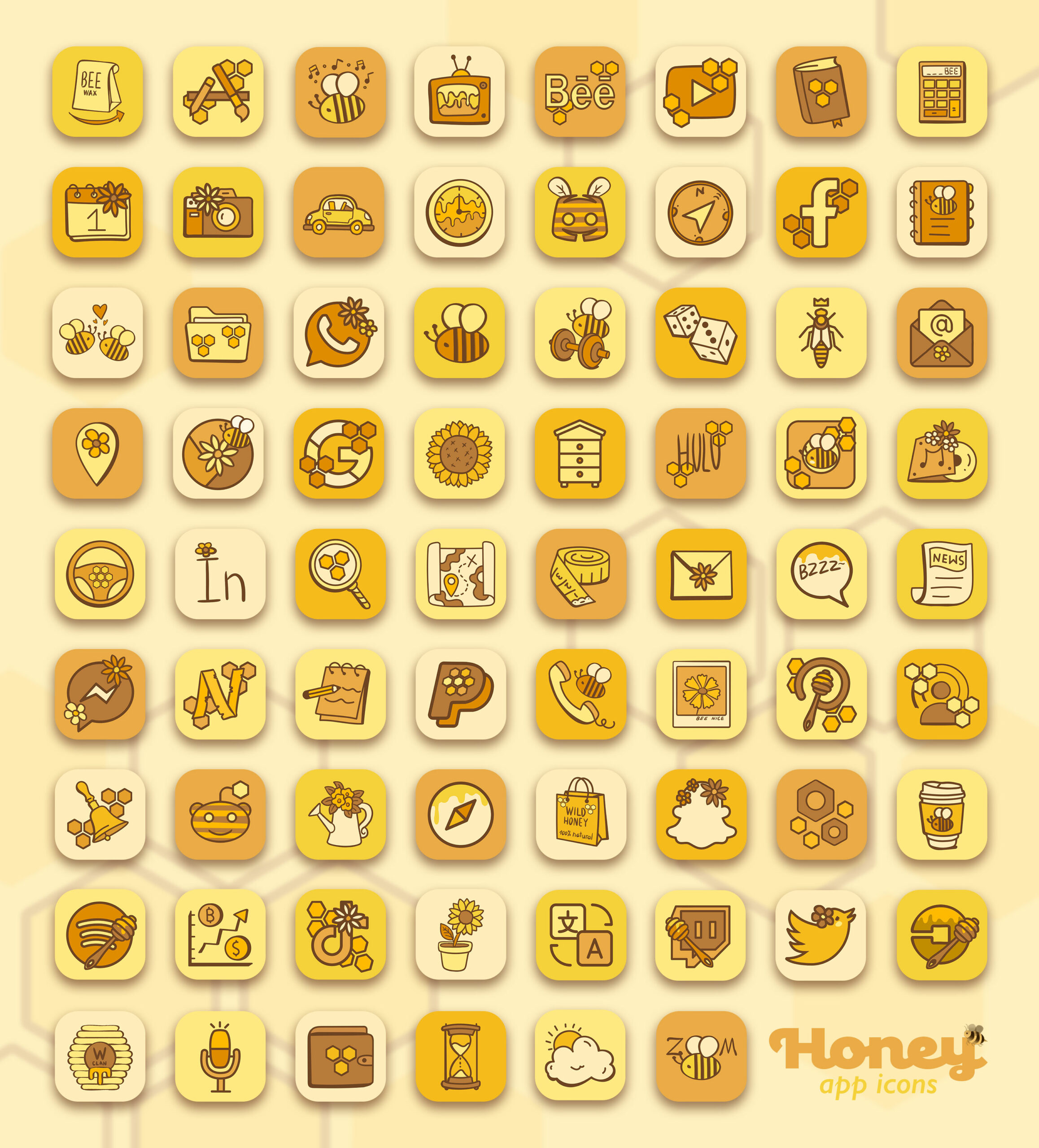 honey app icons pack preview 2