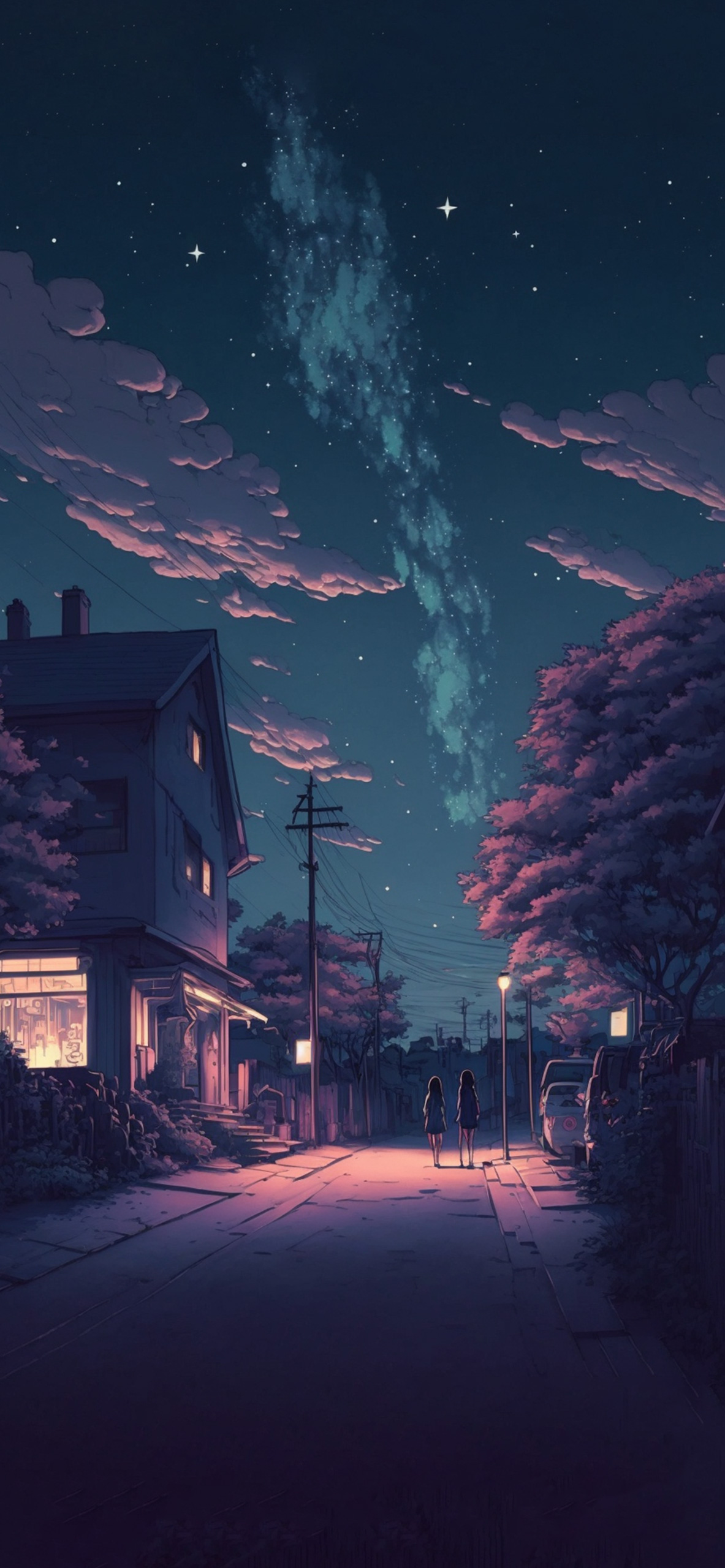 milky way anime aesthetics background wallpaper