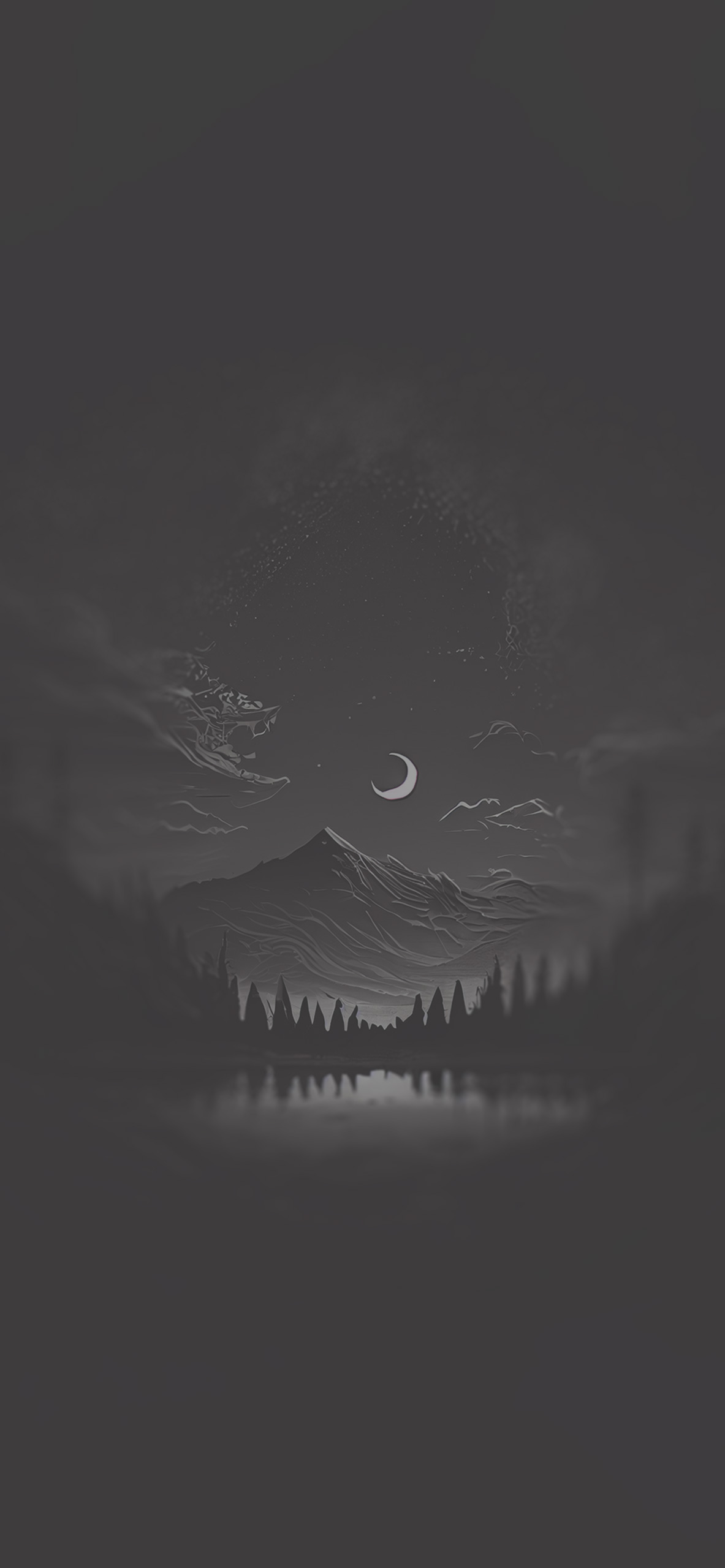 night landscape aesthetic black background