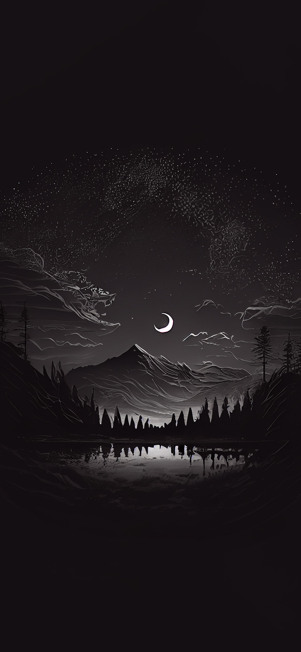 Night Wallpaper 4K, Starry sky, Forest, Silhouette-mncb.edu.vn