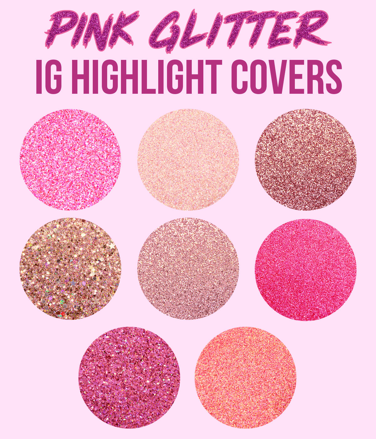 pink glitter ig highlight covers pack