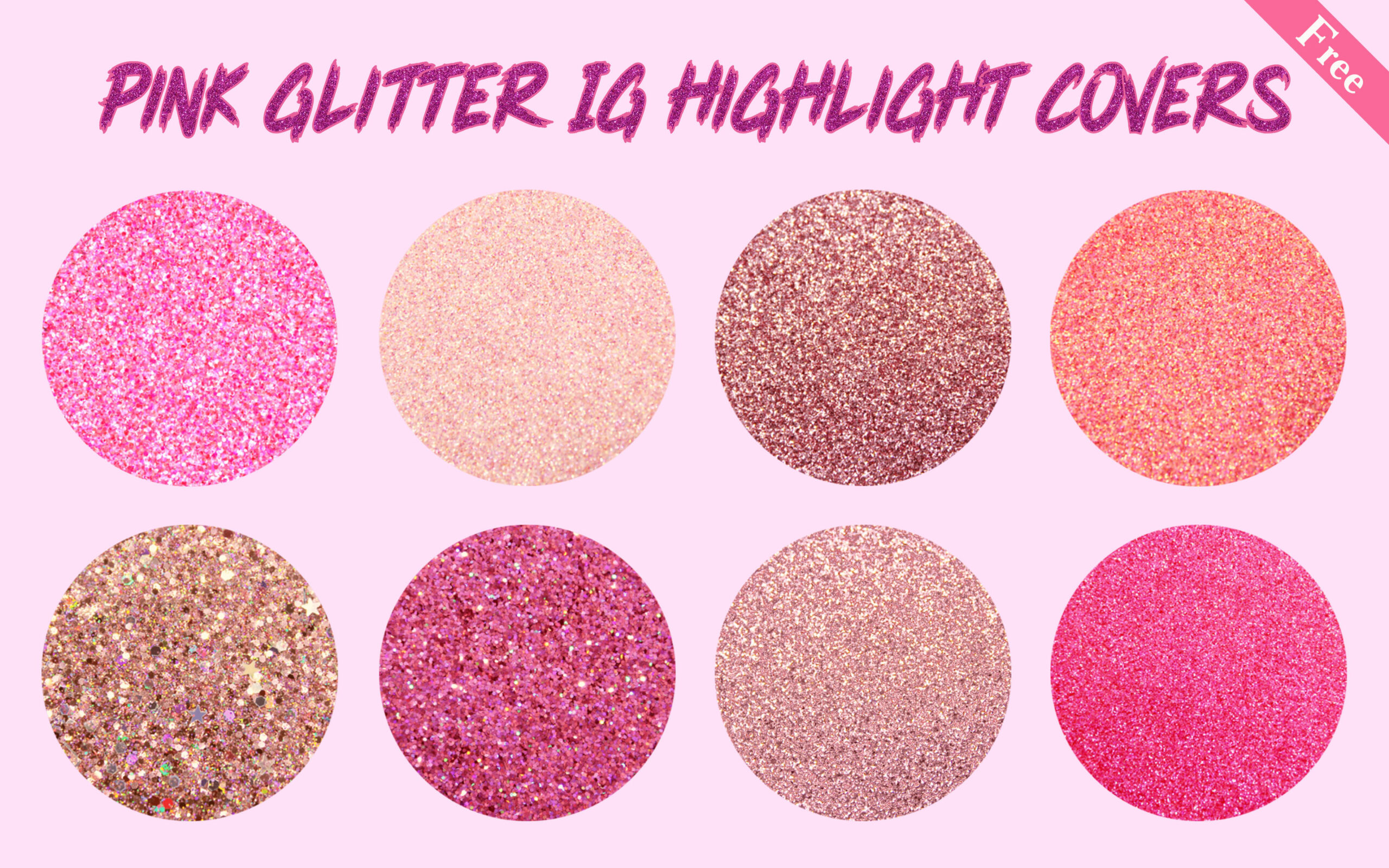 pink glitter instagram highlight covers 1