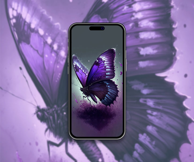 purple butterfly art wallpapers collection