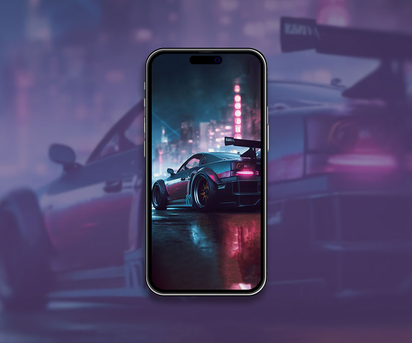 race car in night city wallpapers collection