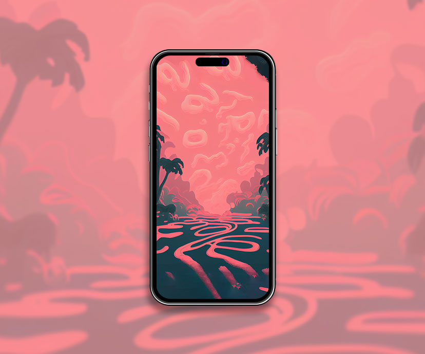 river flow aesthetic pink wallpapers collection