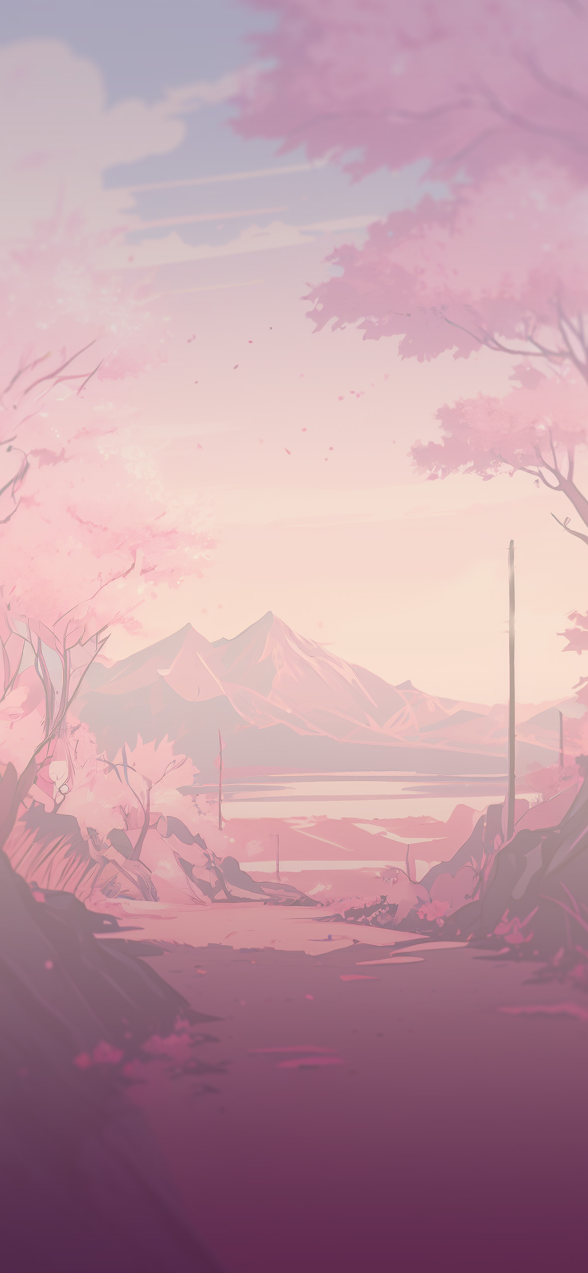 sakura pink anime background wallpaper 2