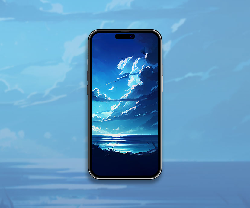 sea blue anime background wallpapers collection